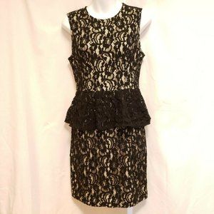 Bebe Sheath Dress S Black Lace Sleeveless